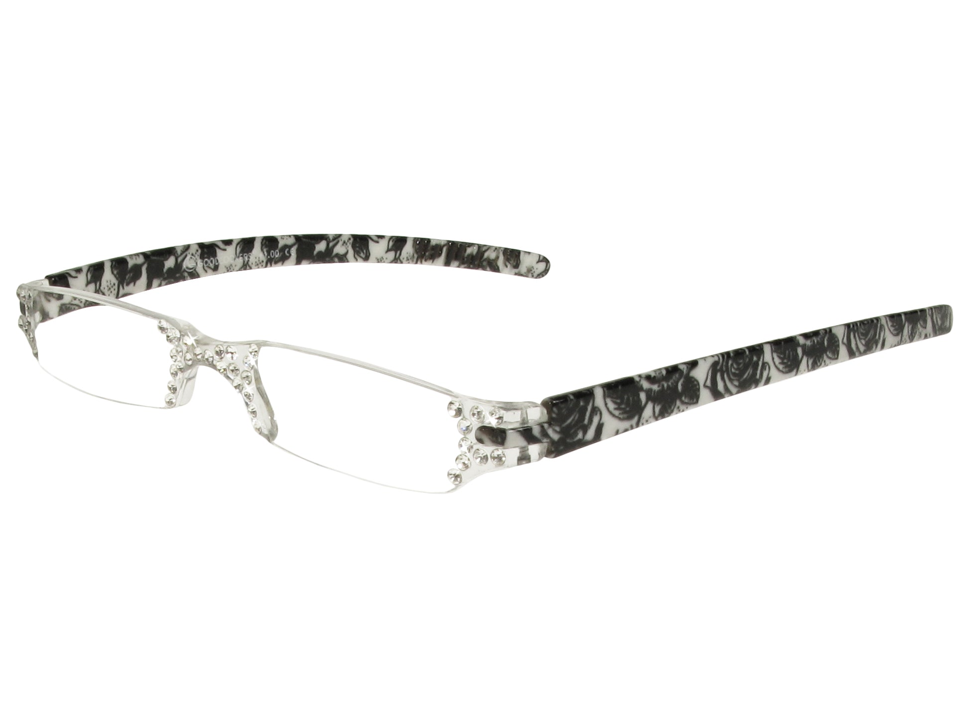 Reading Glasses 'Quartet' Black/White Floral