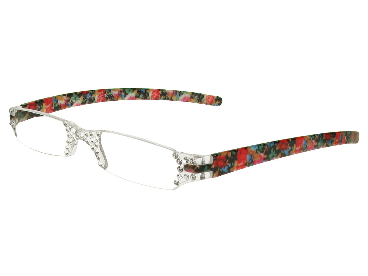 Reading Glasses 'Quartet' Blue/Pink Floral