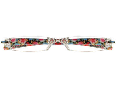 Reading Glasses 'Quartet' Blue/Pink Floral