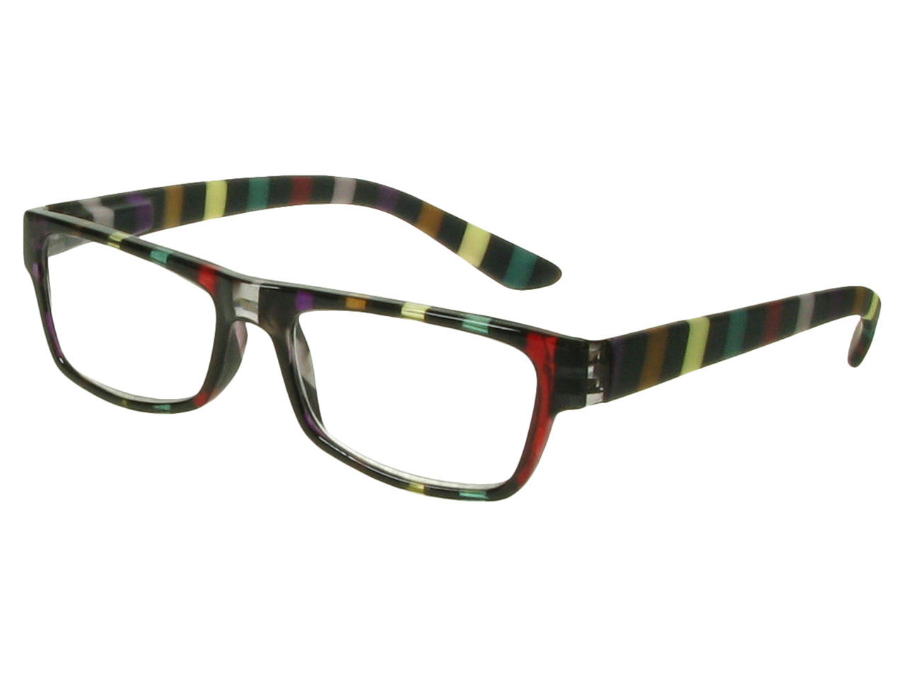 Reading Glasses 'Allsorts' Black/Multi-Stripe