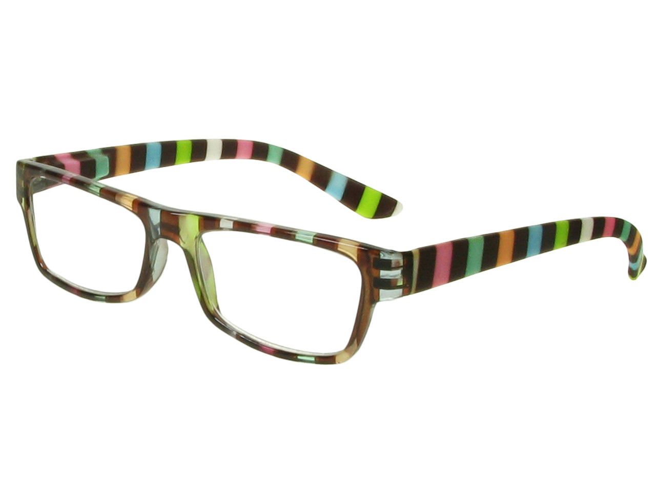 Reading Glasses 'Allsorts' Brown/Multi-Stripe