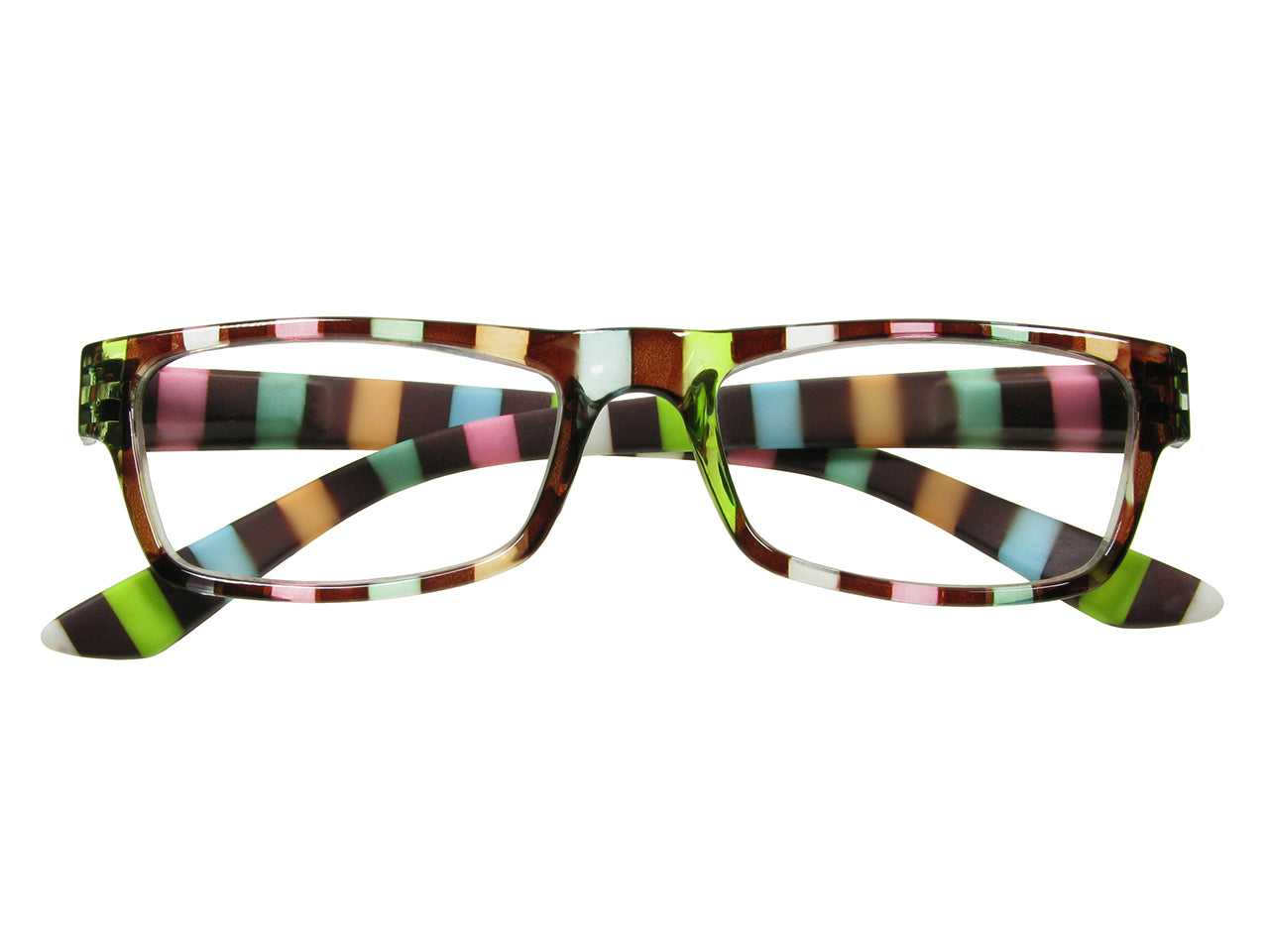 Reading Glasses 'Allsorts' Brown/Multi-Stripe