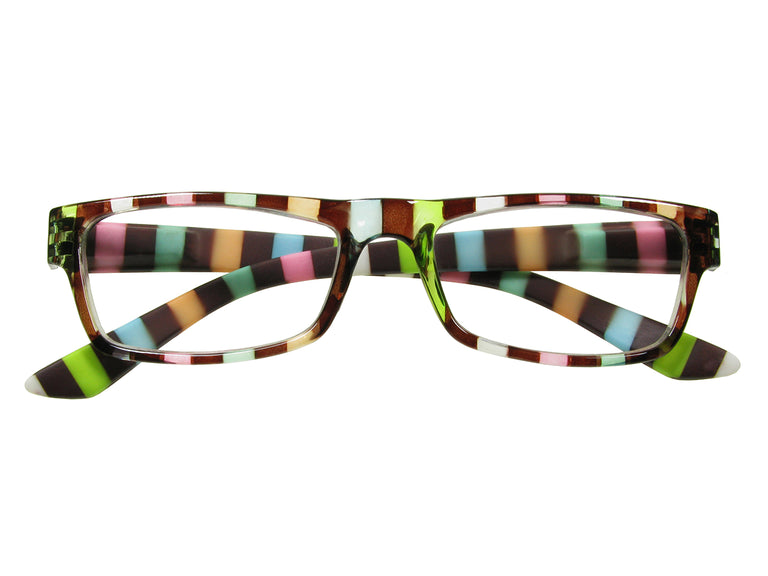 Reading Glasses 'Allsorts' Brown/Multi-Stripe