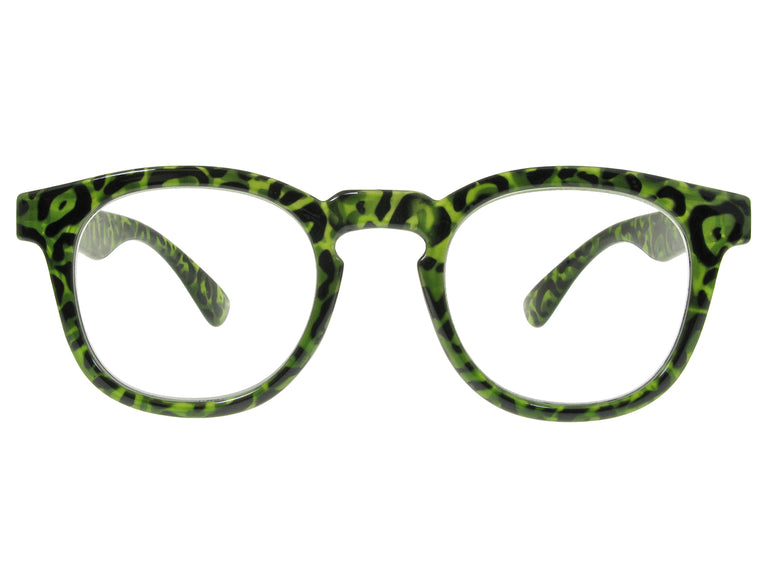 Reading Glasses 'Kitty' Green Leopard