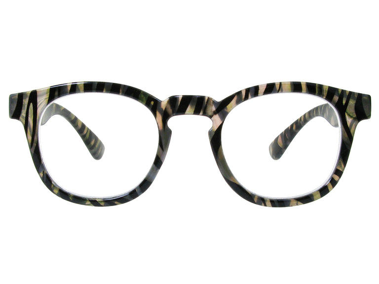 Reading Glasses 'Kitty' Grey Zebra