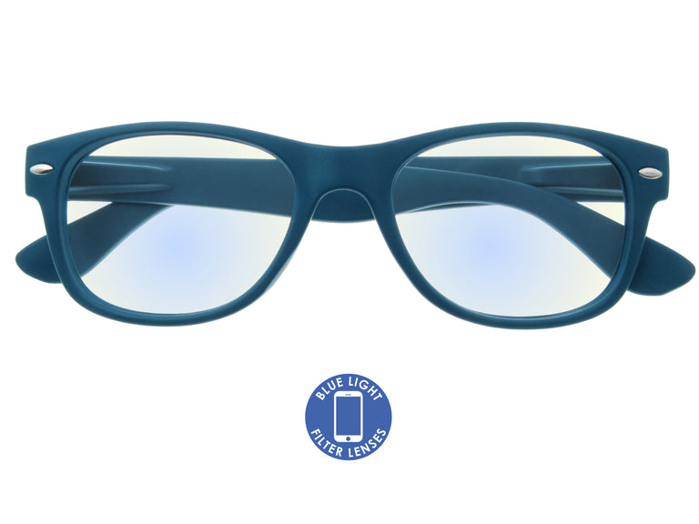 Blue Light Reading Glasses 'Billi' Matt Blue