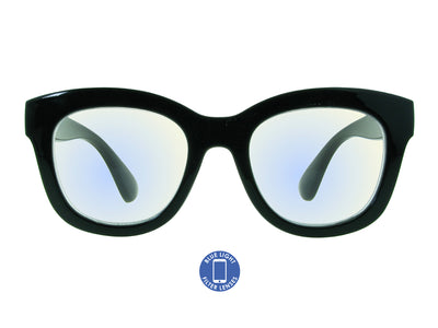 Blue Light Non-Prescription Glasses 'Encore' Shiny Black