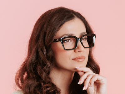 Reading Glasses 'Juno' Shiny Black