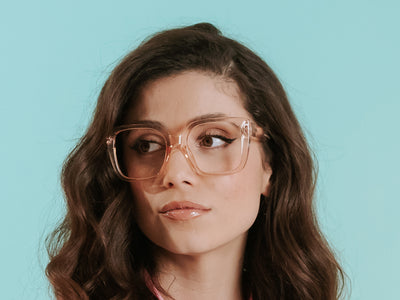 Reading Glasses 'Deirdre' Transparent Pink