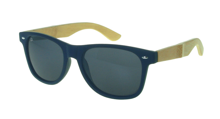 Sunglasses Polarised 'Ash' Matt Blue/Bamboo