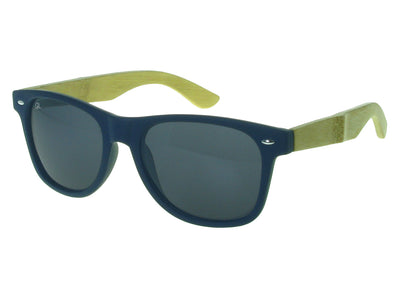 Sunglasses Polarised 'Ash' Matt Blue/Bamboo