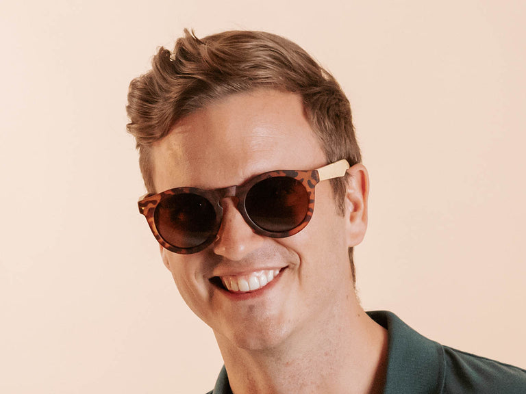 Sunglasses Polarised 'Kennedy' Tortoiseshell/Bamboo