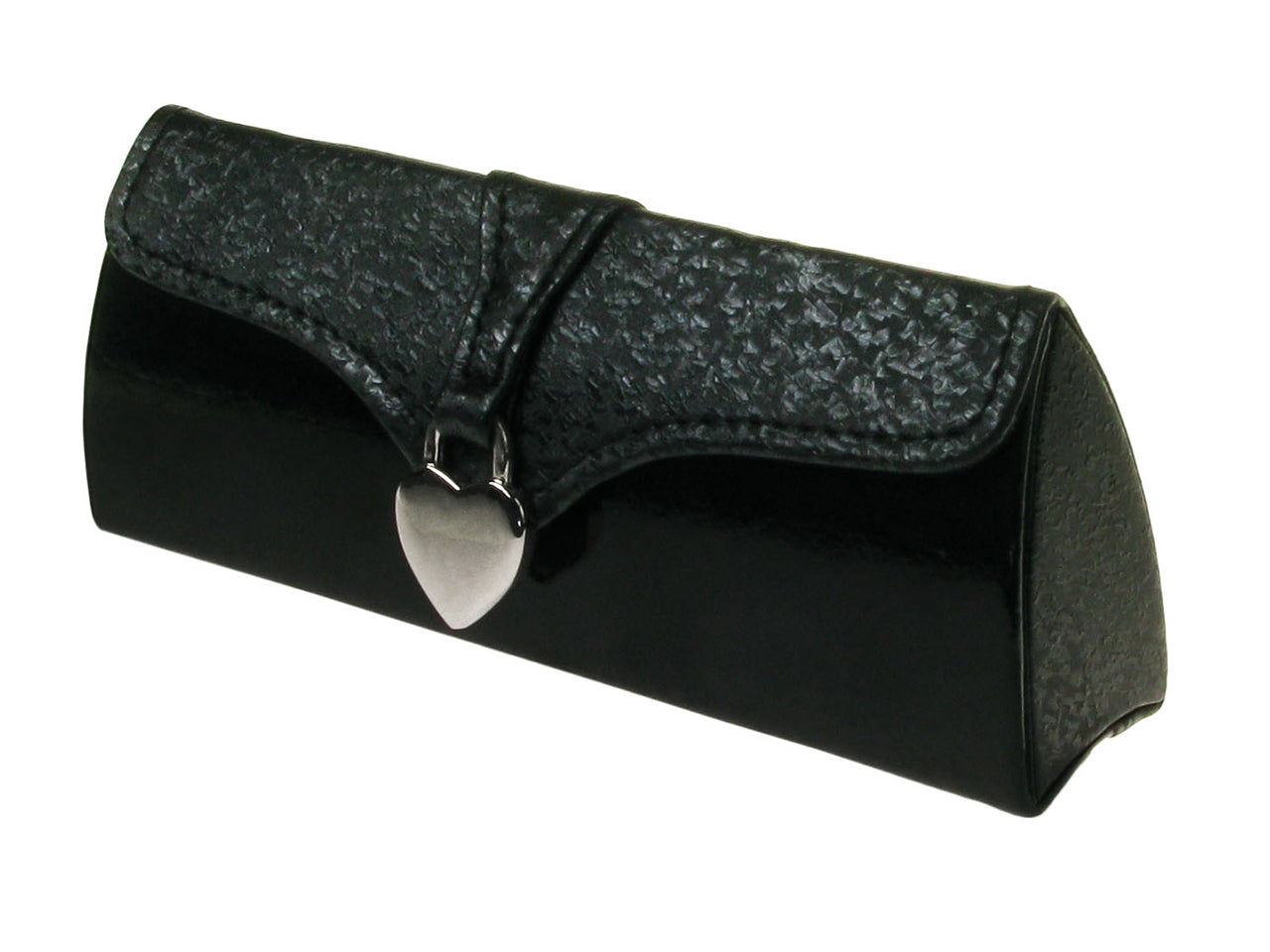 Glasses Case 'Silver Heart' Black