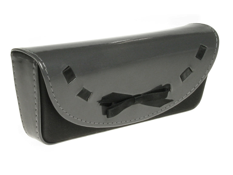 Glasses Case 'Bow Design' Grey