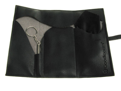 Glasses Case 'Tassle' with Cloth and Screwdriver Black