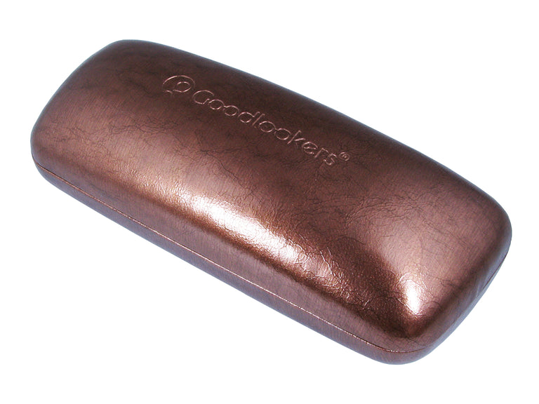 Glasses Case 'Aged Leather Look Shiny' Brown