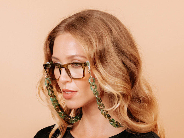 Glasses Chain 'Flat Chunky' Sea Green