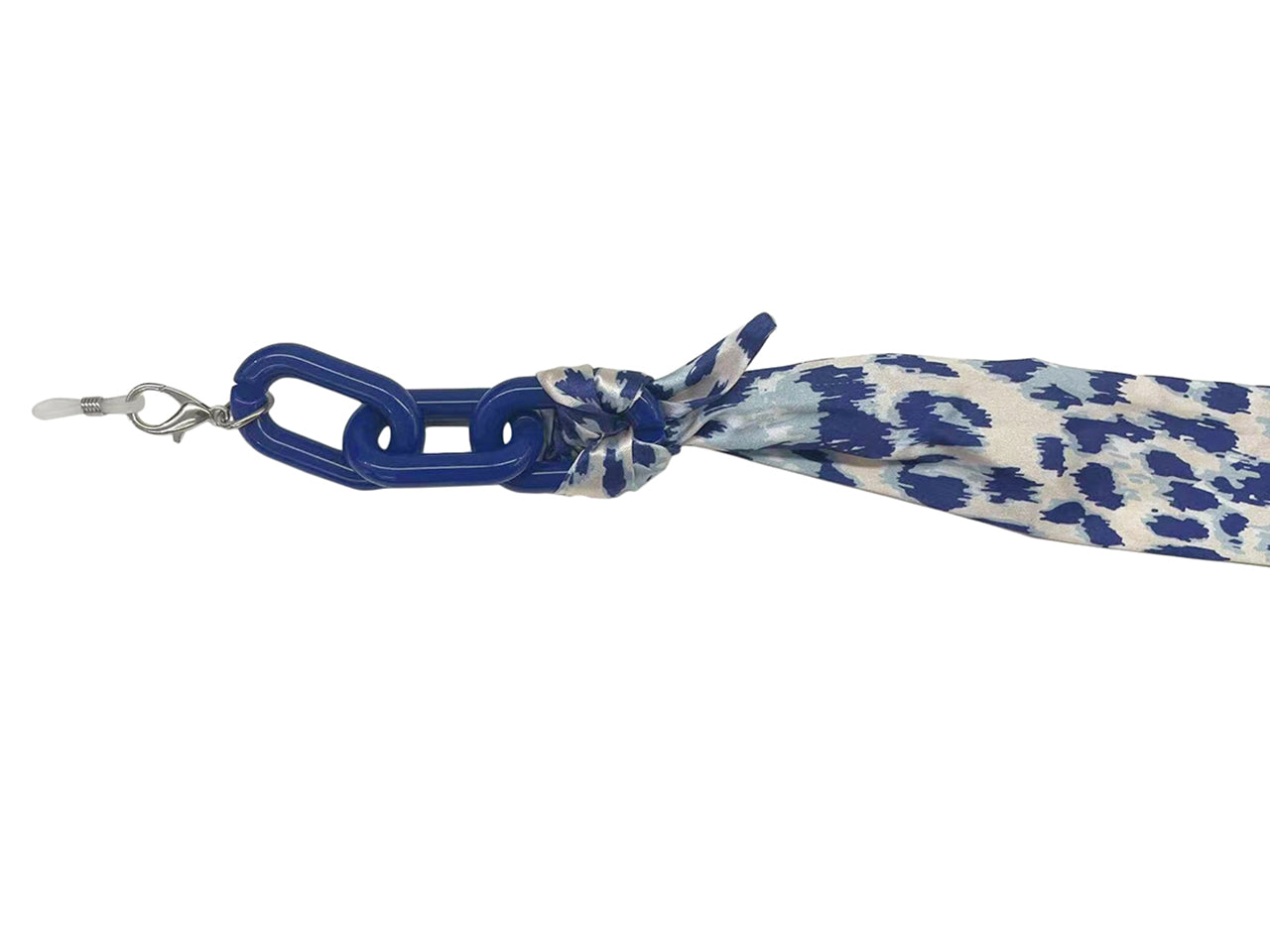 Glasses Chain 'Ribbon' Blue Leopard