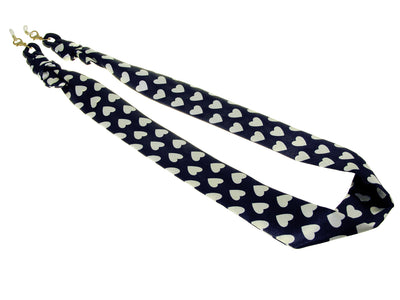 Glasses Chain 'Ribbon' Black/Cream Hearts