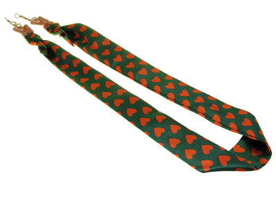 Glasses Chain 'Ribbon' Green/Orange Hearts