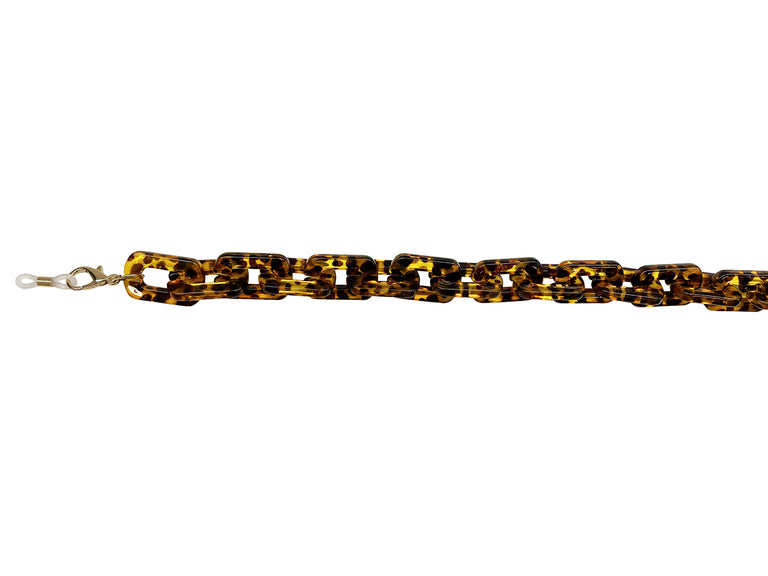 Glasses Chain 'Chunky Rectangular' Tortoiseshell