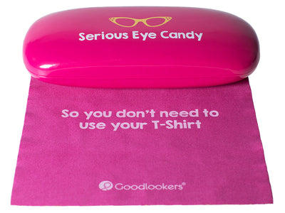 Glasses Case 'Bright Slogan' Pink