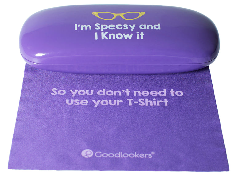 Glasses Case 'Bright Slogan' Purple