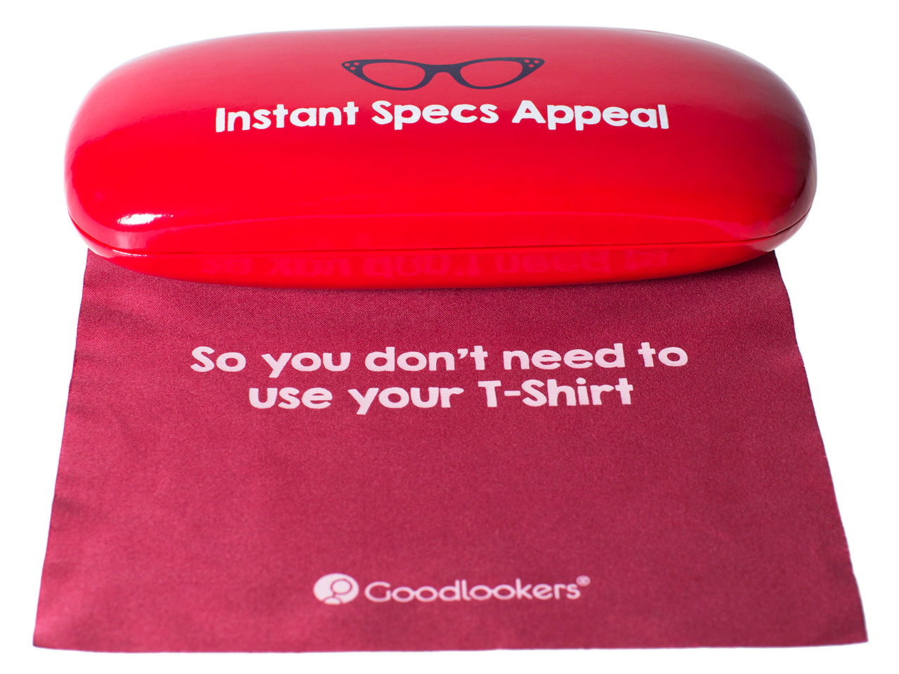 Glasses Case 'Bright Slogan' Red