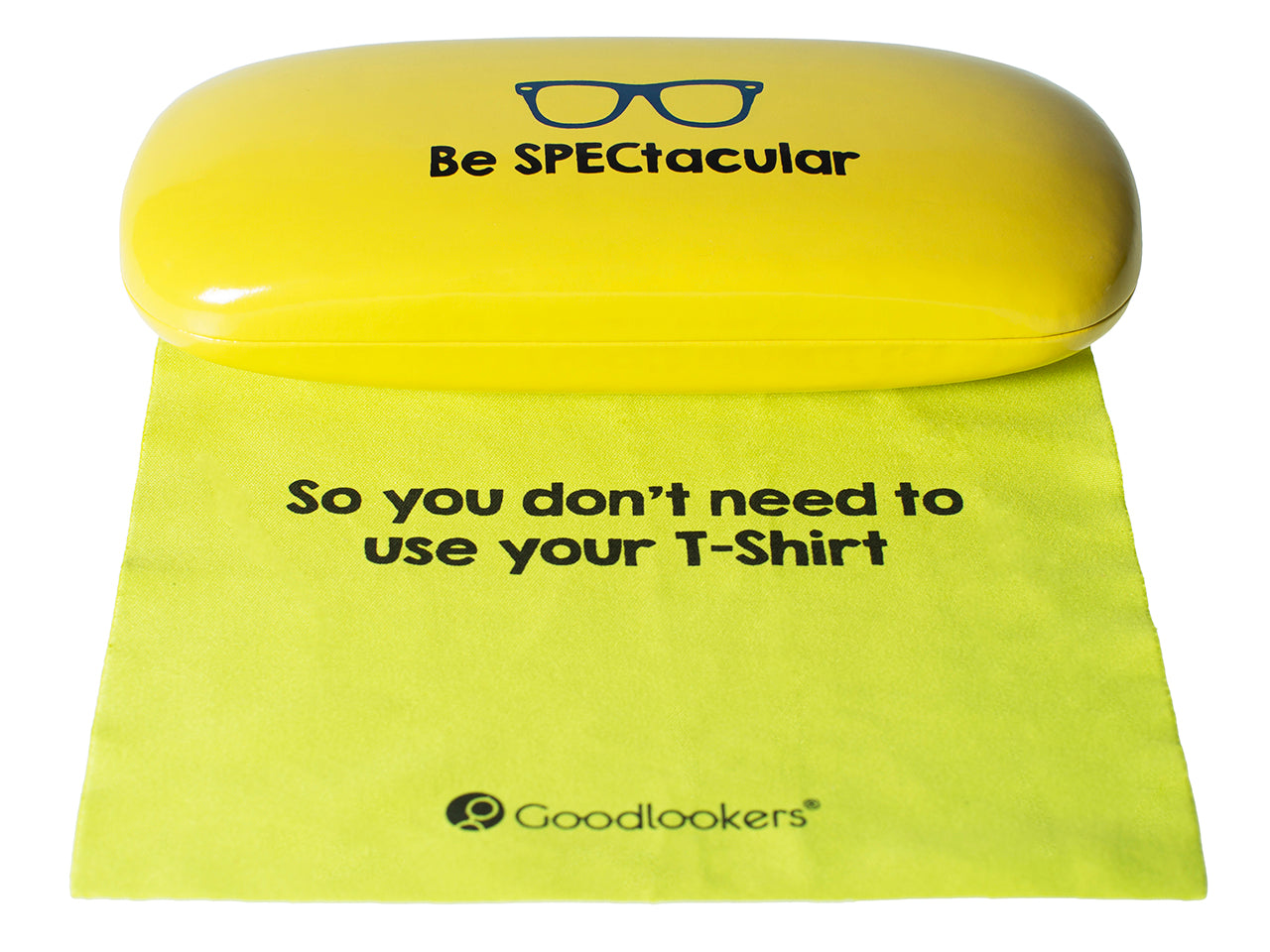 Glasses Case 'Bright Slogan' Yellow