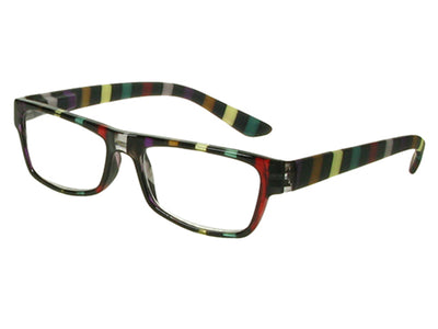 Reading Glasses 'Allsorts' Black/Multi-Stripe
