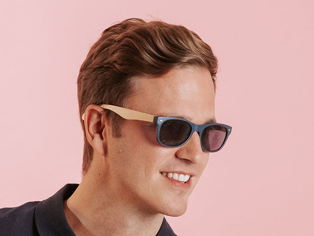 Natural Bamboo Sun Readers 'Oakland' Matt Blue