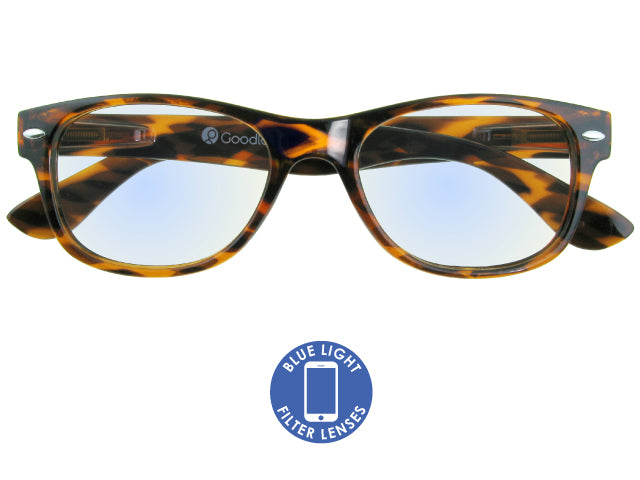 Goodlookers Blue Light Reading Glasses 'Billi' Tortoiseshell Front View