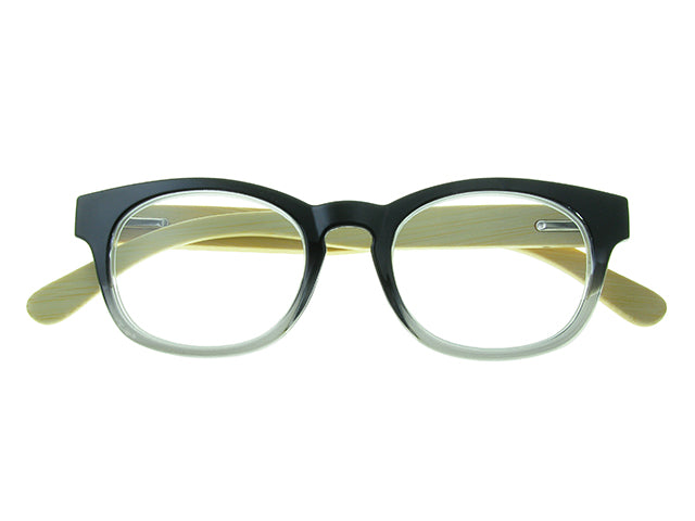 Natural Bamboo Readers 'Picadilly' Black/Grey