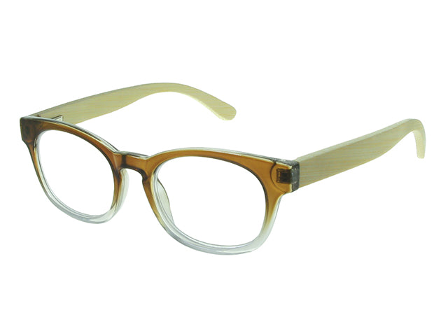 Natural Bamboo Readers 'Picadilly' Brown/Clear