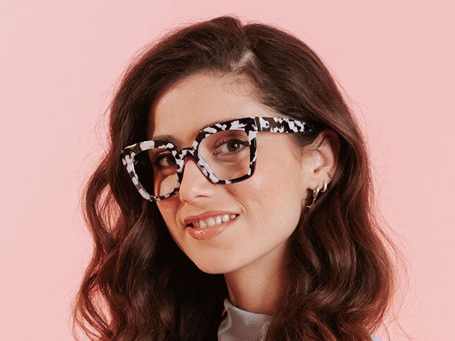 Reading Glasses 'Jaye' Black Marble