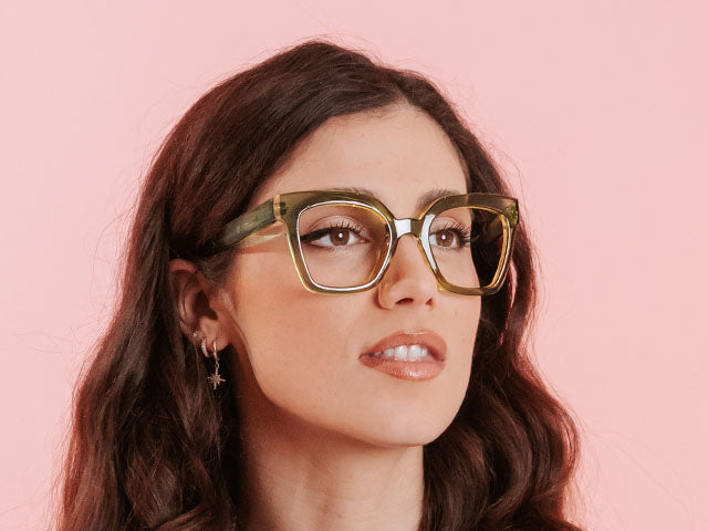 Reading Glasses 'Jaye' Green/Yellow