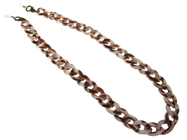 Glasses Chain 'Flat Chunky' White Tortoiseshell