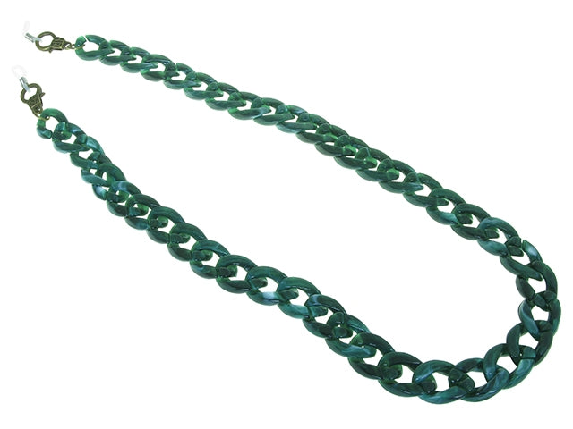 Glasses Chain 'Flat Chunky' Green Marble