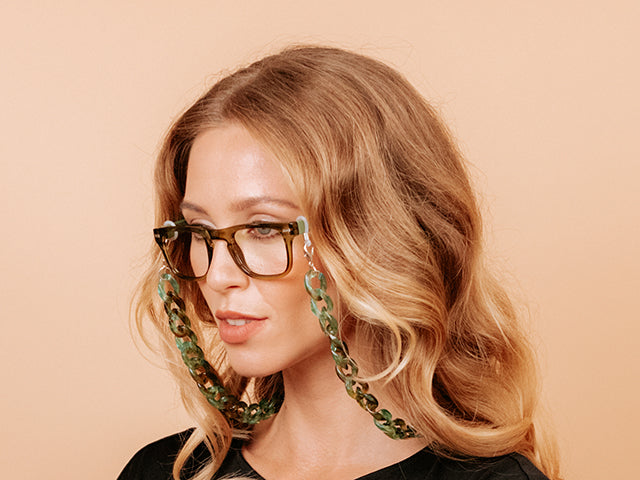 Glasses Chain 'Flat Chunky' Sea Green