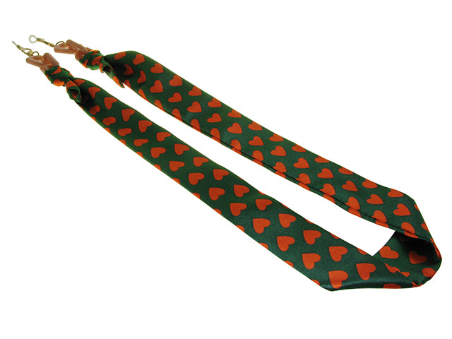 Glasses Chain 'Ribbon' Green/Orange Hearts