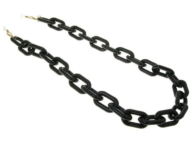 Glasses Chain 'Chunky Oval' Shiny Black