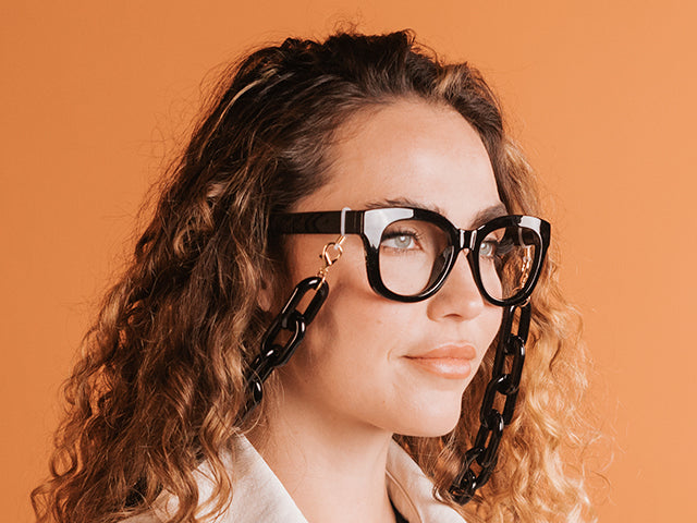 Glasses Chain 'Chunky Oval' Shiny Black